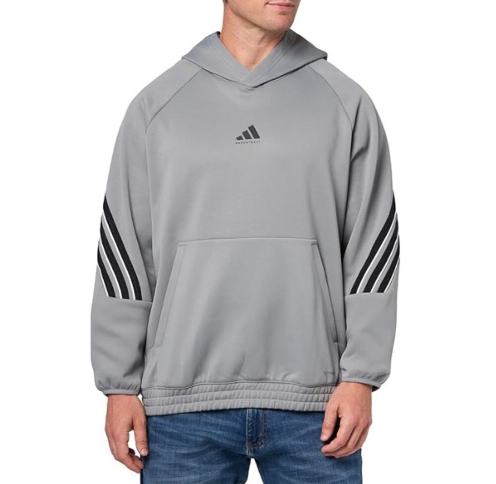 Adidas Men's Gray Tree Black Select Foundation Fleece Crazywarm Hoodie Size 2XL